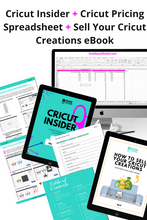 Load image into Gallery viewer, Printable Cricut Cheat Sheets, Cricut Design Space Help, Cricut Design Space ebook, Cricut Design Space Tutorials, Cricut Design Space Videos, Cricut Guide,