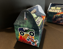 Load image into Gallery viewer, Personalized gable boxes for kids birthday parties with custom name and age