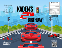 Load image into Gallery viewer, Personalized Race Car Chip Bag Template – Editable in Canva | DIY Printable Party Favor | Instant Download