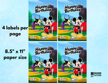Load image into Gallery viewer, Personalized Mickey Mouse Birthday Capri Sun Label Template | Editable Canva Capri Sun Wrapper | Mickey Mouse Birthday Party Drink Labels