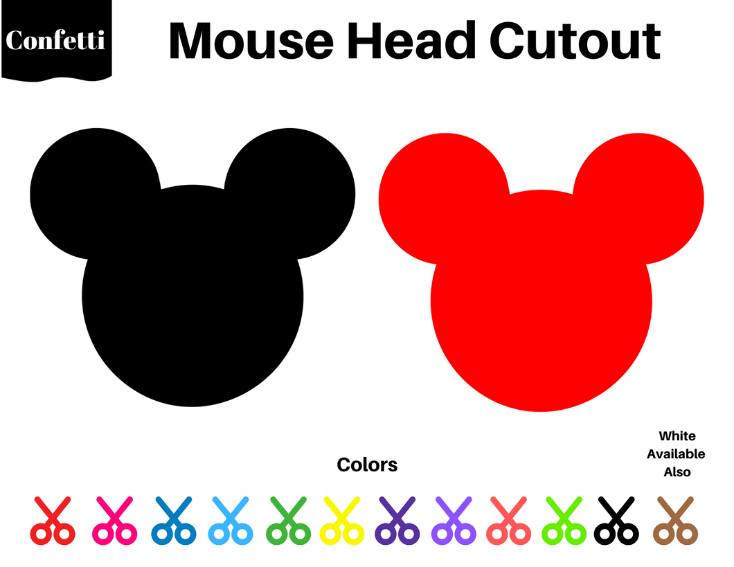 30 Mouse Head Cutout, Mickey Mouse Decorations, Mickey Mouse Die Cut, Die Cut Shapes, Die Cut Paper Shapes, Mouse Head, Mickey Mouse Cutout