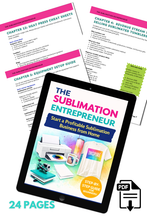Load image into Gallery viewer, sublimation business guide
how to start a sublimation business
sublimation for beginners
sublimation business ebook
sublimation printing business
sublimation entrepreneur guide
sublimation craft business
sublimation side hustle ideas
sublimation projects to sell
how to make money with sublimation