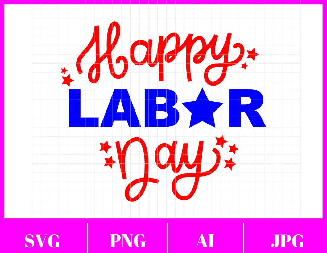 Happy Labor Day Svg File | Labor Day Stars Svg File