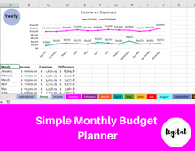Load image into Gallery viewer, Simple Monthly Budget Planner