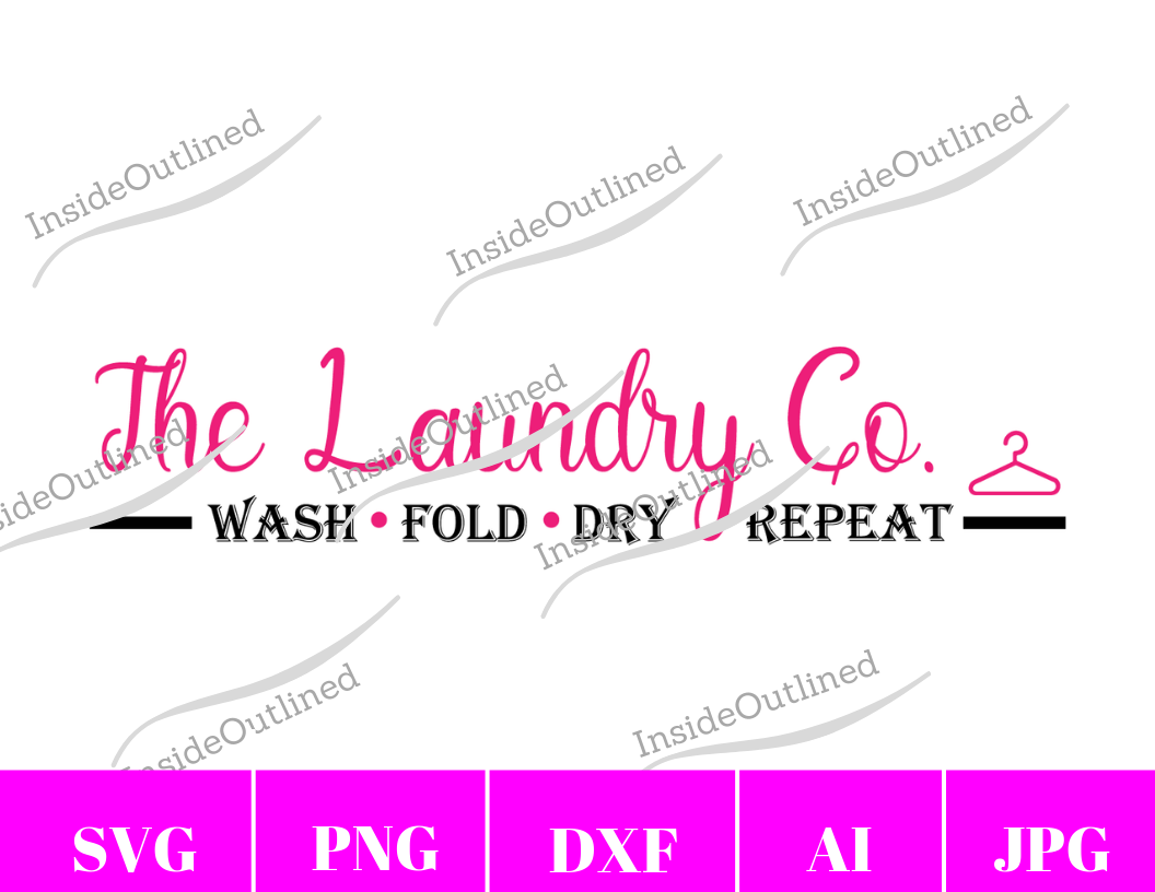 Laundry Co Wash Fold Dry Repeat Svg File
