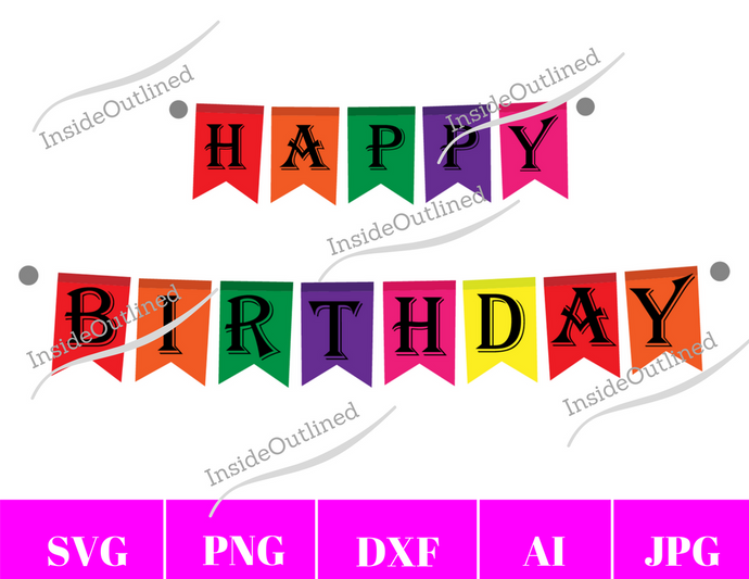 Happy Birthday Banner Svg File