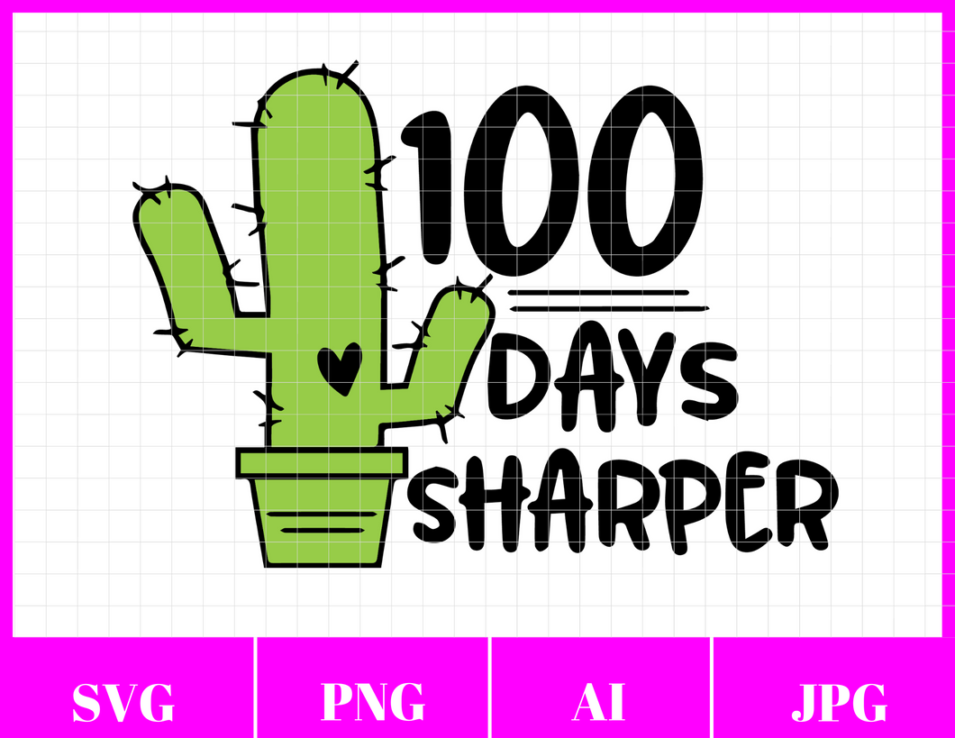 100 Days Sharper | 100 Days of School Svg