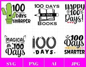 100 Days of School Bundle Svg File Bundle | 100 Days of School