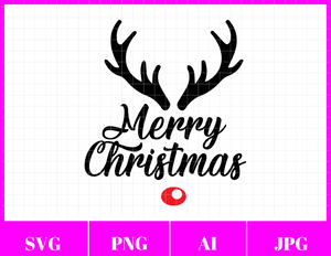 Merry Christmas Reindeer Svg File